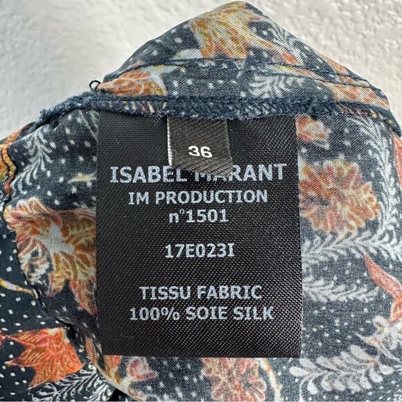 Isabel Marant Women’s Roya 100% Silk Floral Straight Leg Pant Size 36 / Small - Picture 6 of 11